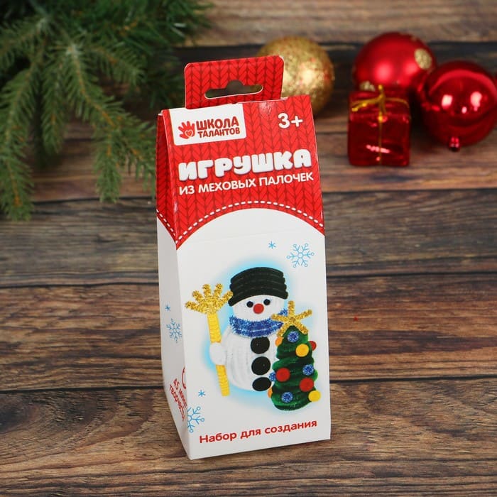 Набор для создания игрушки из меховых палочек "Снеговик и елочка" + глаза, пенопластовый шар 2015804 - купить в магазине Кассандра, 6900020158047,  Набор для создания игрушки из меховых палочек "Снеговик и елочка" + глаза, пенопластовый шар 2015804 - купить в магазине Кассандра, фото, 6900020158047,