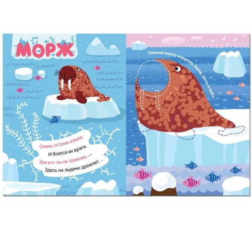 Наклейки с загадками. Собери по частям. На севере- купить в магазине Кассандра, фото, 9785431514463, 