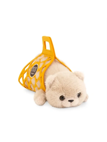 Кот Барсик в сумке бежевый 35 см- купить в магазине Кассандра, фото, 4630225162854, 