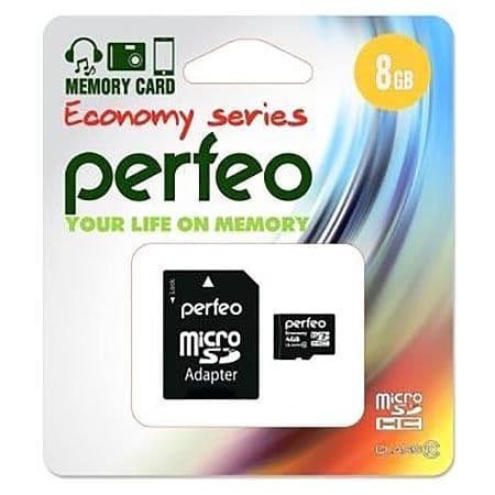 Карта памяти " Perfeo " microSD 8GB High-Capacity Class 10 economy series - купить в магазине Кассандра, фото, 4630033940767, 