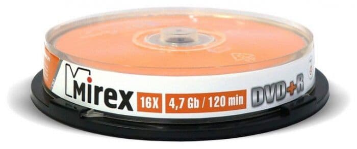 Диск DVD+R Mirex 4.7 GB 16x Cake box 10шт - купить в магазине Кассандра, фото, 2500037616598, 