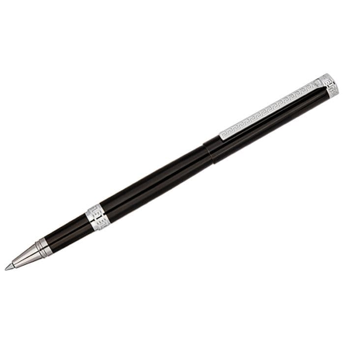 Ручка-роллер Delucci "Classico" черная, 0,6мм, цвет корпуса - черный/хром, подарочная упаковка - купить в магазине Кассандра, фото, 4260107472148, 