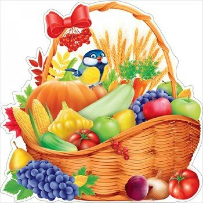 Украшение на скотче "Корзина с овощами, фруктами" - купить в магазине Кассандра, фото, 4607082994751, 