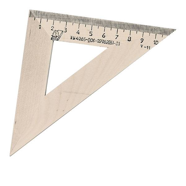 Треугольник деревянный 45 гр 11 см - купить в магазине Кассандра, фото, 4601822000153, 