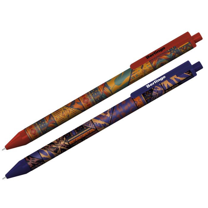Ручка шариковая автоматическая Berlingo "Tribe" синяя, 0,7мм, рисунок на корпусе, ассорти - купить в магазине Кассандра, фото, 4260738999809, 