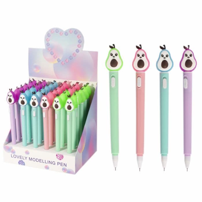 Ручка гелевая Alingar "Авокадо", с подсветкой, синяя - купить в магазине Кассандра, фото, 4680203160518, 