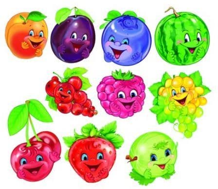Комплект украшений на скотче. Веселые ягоды и фрукты (10 видов в комплекте) - купить в магазине Кассандра, фото, 4607811856916, 