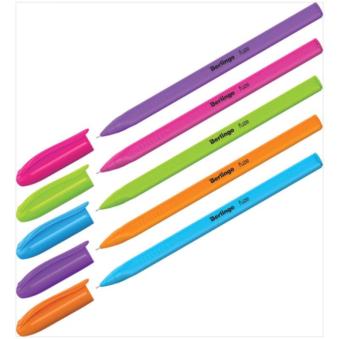 Ручка шариковая Berlingo "Triangle Fuze Stick" синяя, 0,5мм, корпус ассорти - купить в магазине Кассандра, фото, 4260107517214, 