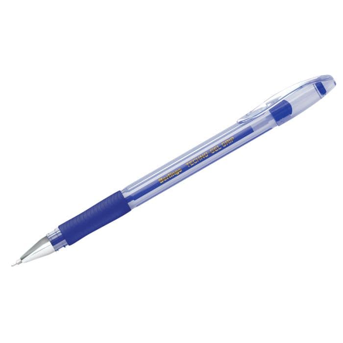 Ручка гелевая Berlingo "Techno-Gel Grip" синяя, 0,5мм, грип - купить в магазине Кассандра, фото, 4260107473725, 