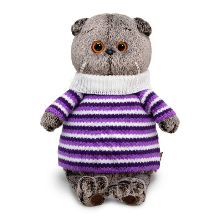 Мягкая игрушка Басик в полосатом свитере - купить в магазине Кассандра, фото, 4610122956107, 