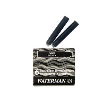 Чернила WATERMAN черный баллончики 6 шт./уп. - купить в магазине Кассандра, фото, 3034325201191, 