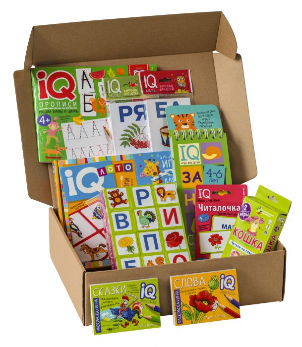 Базовый комплект IQ-игр. Учимся читать слоги и простые слова (посылка) - купить в магазине Кассандра, фото, 9785811278725, 