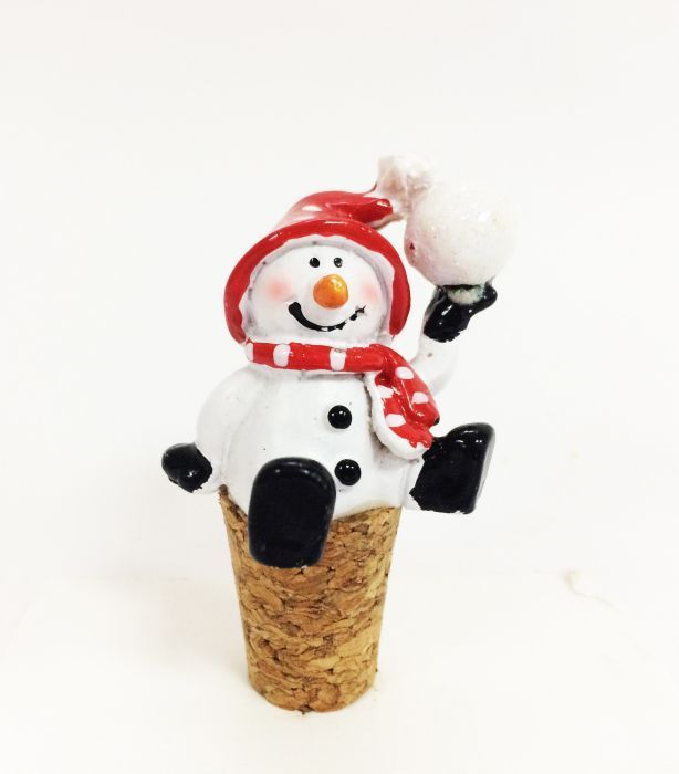 Пробка новогодняя "Снежки" из древесины пробкового дерева с декором - купить в магазине Кассандра, фото, 4606008340887, 