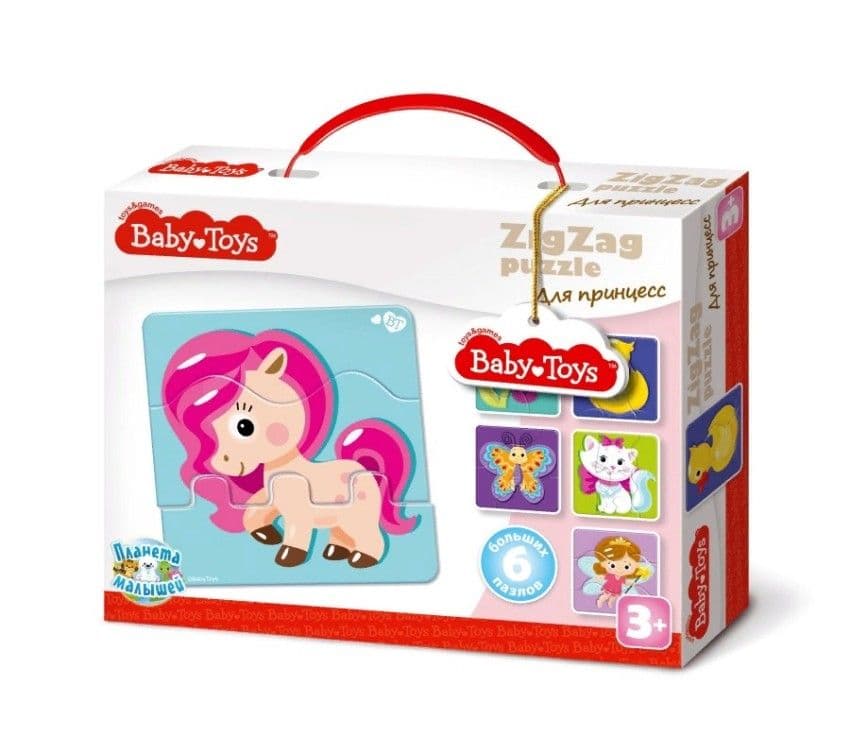 Пазлы макси ЗИГЗАГ "Для принцесс" 18 эл Baby Toys арт.02503 - купить в магазине Кассандра, фото, 4606088025032, 