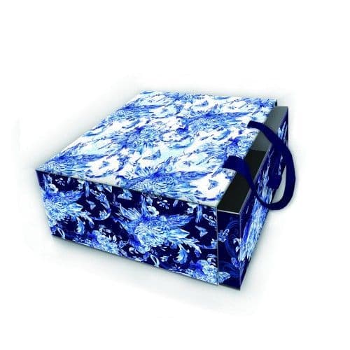 Подарочная коробка Голубые цветы из мелованного, л - купить в магазине Кассандра, фото, 4630020638707, 