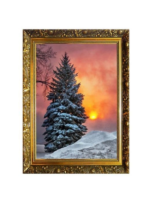Алмазная мозаика "Зимний восход" 29,5x20,5см, 25 цветов NR- 43   4662226 - купить в магазине Кассандра, фото, 6900046622263, 