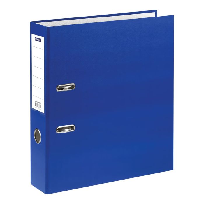 Папка-регистратор OfficeSpace 75мм, бумвинил, с карманом на корешке, синяя - купить в магазине Кассандра, фото, 4680211439620, 