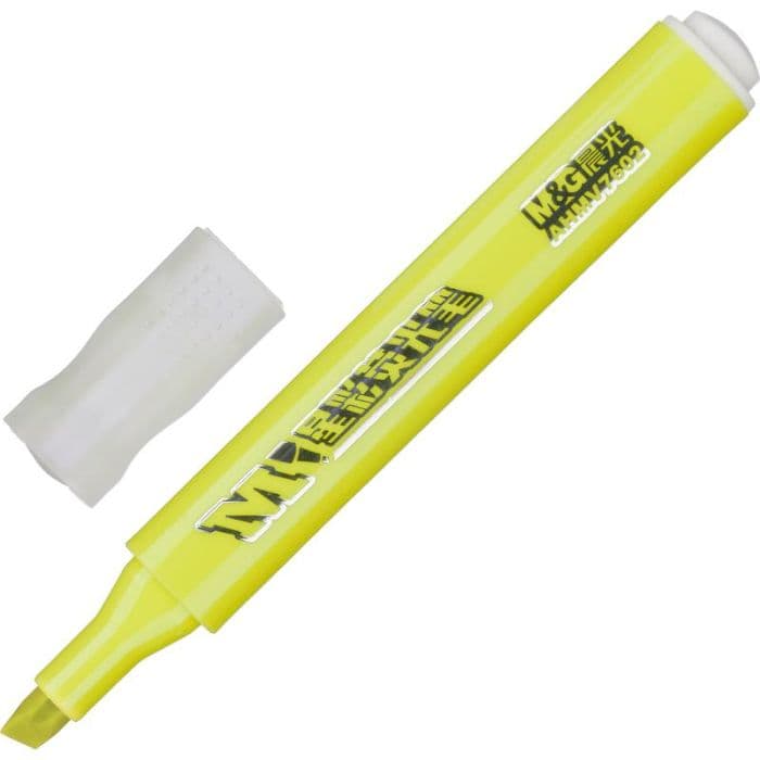 Текстовыделитель треугольный M&G 1-5мм желтый - купить в магазине Кассандра, фото, 6941255125121, 