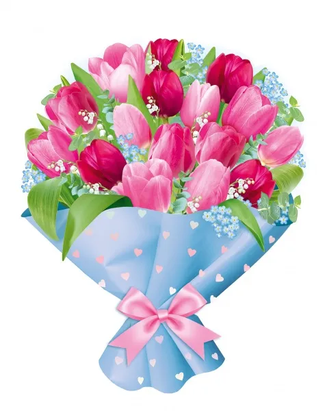 Плакат "Букет из розовых тюльпанов" - купить в магазине Кассандра, фото, 4607178609330, 