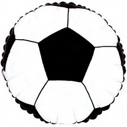 Шар воздушный (9''/23 см) Мини-круг, Футбольный мяч, Черный, 1 шт. - купить в магазине Кассандра, фото, 2052000018118, 
