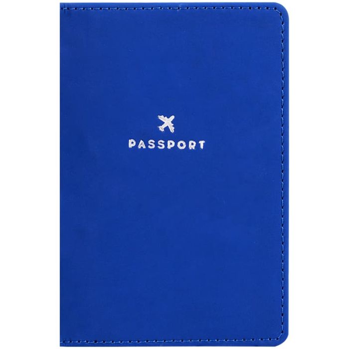 Обложка для паспорта OfficeSpace "Journey", иск. кожа софт-тач, синий, тиснение фольгой - купить в магазине Кассандра, фото, 4680211338480, 