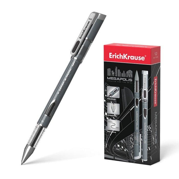 Ручка гелевая "MEGAPOLIS GEL" 0,5 мм черный - купить в магазине Кассандра, фото, 4041485000938, 