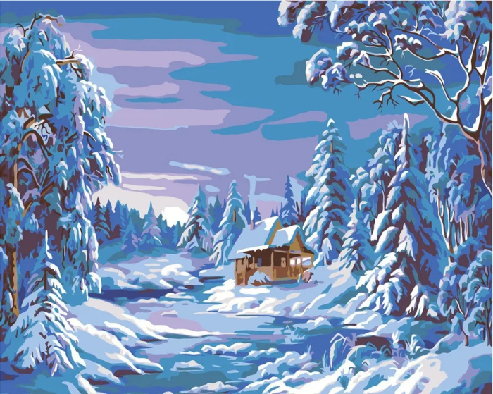 Картина по номерам на холсте 50х40 "Волшебство зимы" - купить в магазине Кассандра, фото, 4650192720147, 