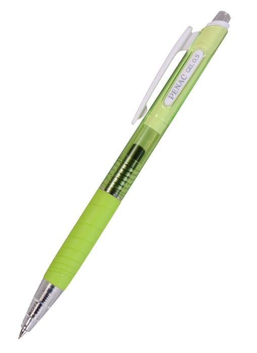 Ручка гелевая автоматическая PENAC INKETTI 0,5мм светло-зеленая - купить в магазине Кассандра, фото, 4536111135035, 
