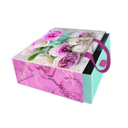 Подарочная коробка MAGIC PACK, 16*16*8 см, "Сердце-подвеска", прямоугольная - купить в магазине Кассандра, фото, 4630020638912, 