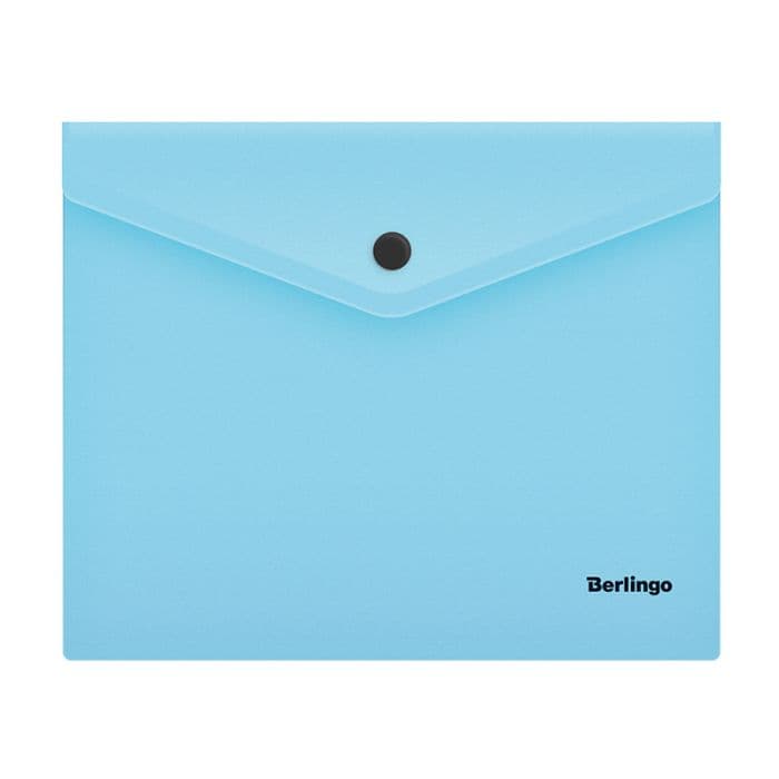 Папка-конверт на кнопке Berlingo "Instinct" А5+, 180мкм, аквамарин - купить в магазине Кассандра, фото, 4670028119648, 