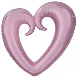 воздушный шар Сердце Фигурное Металлик розовый 90 см - купить в магазине Кассандра, фото, 4627125143199, 