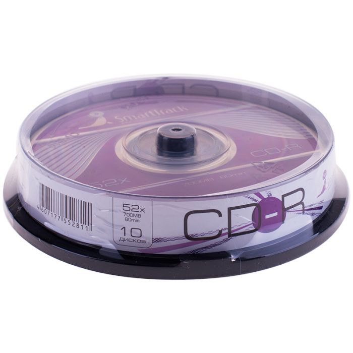 Диск CD-R 700Mb Smart Track 52x Cake Box (10шт) - купить в магазине Кассандра, фото, 4607177552811, 