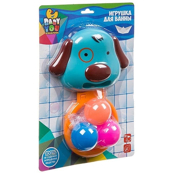 Игровой набор для купания -корзина с шариками "СОБАЧКА", CRD - купить в магазине Кассандра, фото, 4895136034410, 