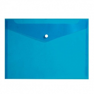 Папка-конверт на кнопке А4. inФОРМАТ синий пластик 150мкм на кнопке - купить в магазине Кассандра, фото, 4602723002024, 