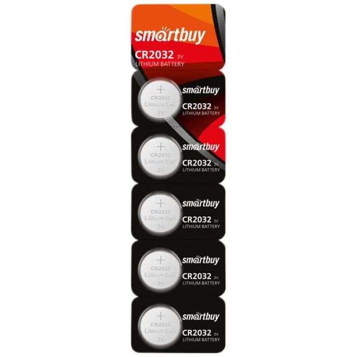 Батарейка SmartBuy CR2032 литиевая, BC5 - купить в магазине Кассандра, фото, 4690626030145, 