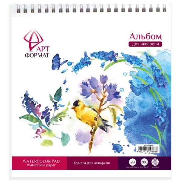 Альбом-планшет для акварели 20л. жестк.подложка рисовальная (гребень) - купить в магазине Кассандра, 4602723091868,  Альбом-планшет для акварели 20л. жестк.подложка рисовальная (гребень) - купить в магазине Кассандра, фото, 4602723091868,