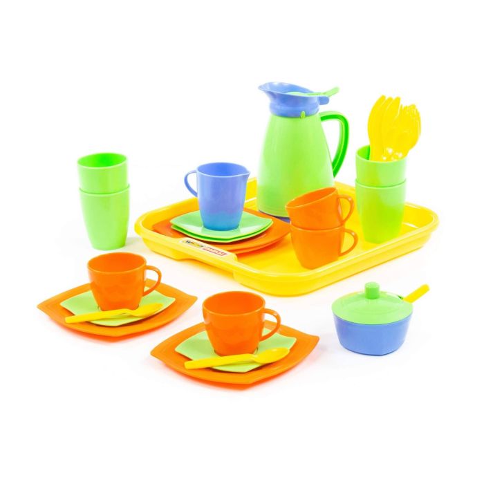 Набор детской посуды "Алиса" с подносом на 4 персоны - купить в магазине Кассандра, фото, 4810344040640, 