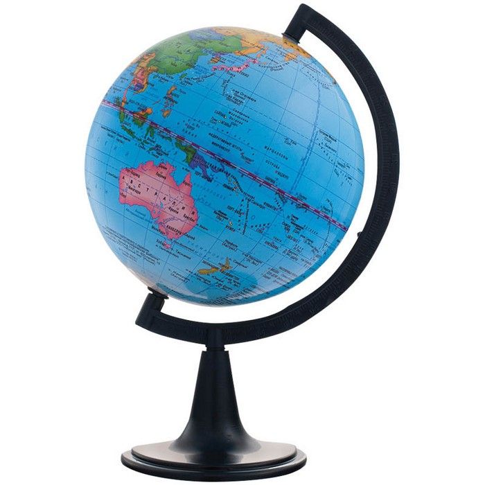 Глобус Земли для детей 210мм. на треугольной подставке 10291 - купить в магазине Кассандра, фото, 4607068862555, 