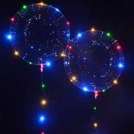 Набор: шарики воздушные BOBO прозрачные, d=24 см, в комплекте светодиодная лента, отсек для батареек - купить в магазине Кассандра, фото, 2500035977400, 