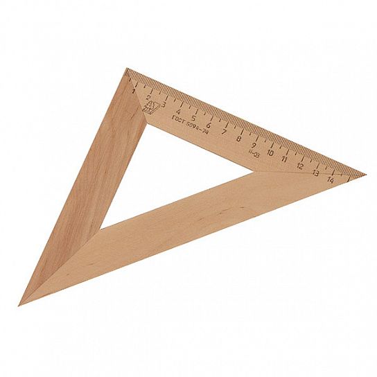 Треугольник деревянный 45 гр 16 см - купить в магазине Кассандра, фото, 4601822000146, 