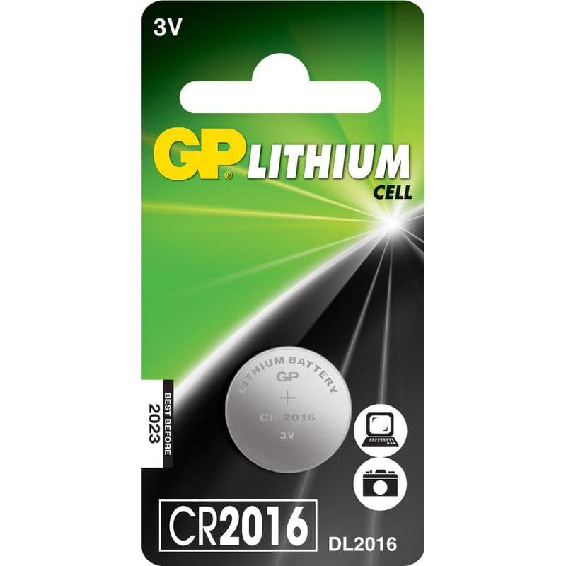 Батарейки GP CR2016, 3V, литий, бл/1шт - купить в магазине Кассандра, фото, 4891199003707, 