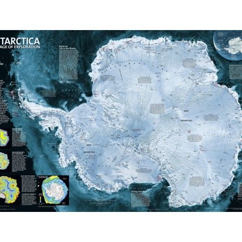 Арктика/Антарктика.Физич.карта (1) - купить в магазине Кассандра, фото, 2500001094902, 