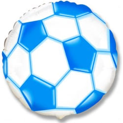 Шар воздушный (9''/23 см) Мини-круг, Футбольный мяч, Синий, 1 шт. - купить в магазине Кассандра, фото, 2052000018101, 