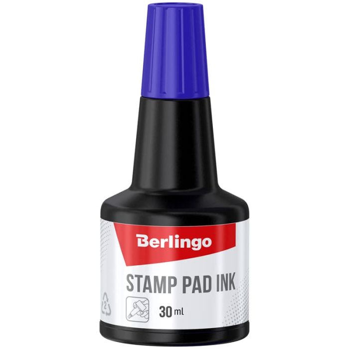 Штемпельная краска Berlingo, 30мл, синяя - купить в магазине Кассандра, фото, 4260107532705, 