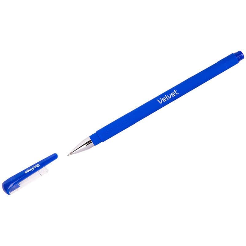 Ручка гелевая Berlingo "Velvet" синяя, 0,5мм, прорезиненный корпус - купить в магазине Кассандра, фото, 4260107481362, 