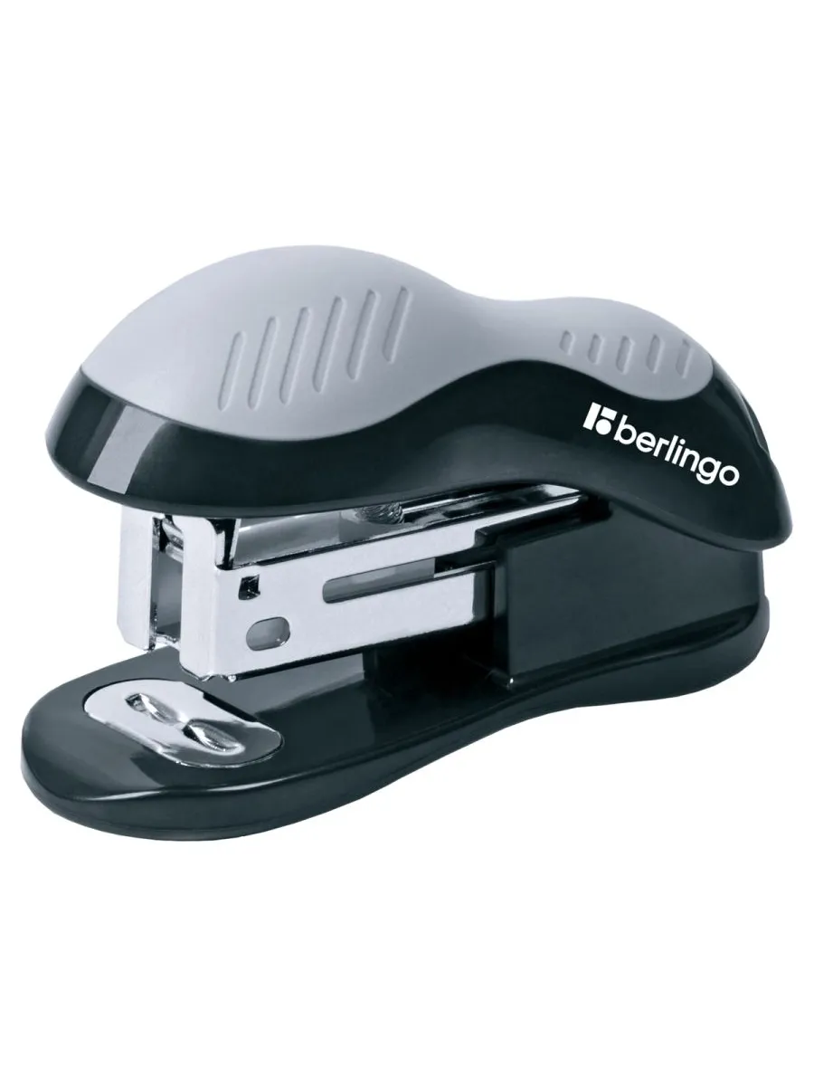 Мини-степлер №24/6, 26/6 Berlingo "Office Soft" до 15л. , черный