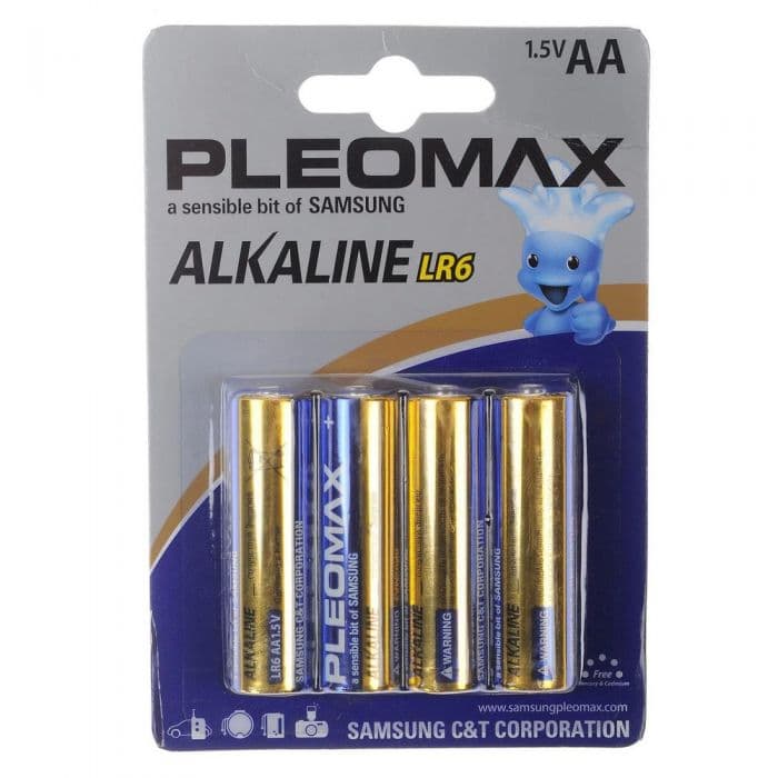 Батарейка PLEOMAX LR6-4BL  АА алкалин. 1,50 V - купить в магазине Кассандра, фото, 8801790335103, 