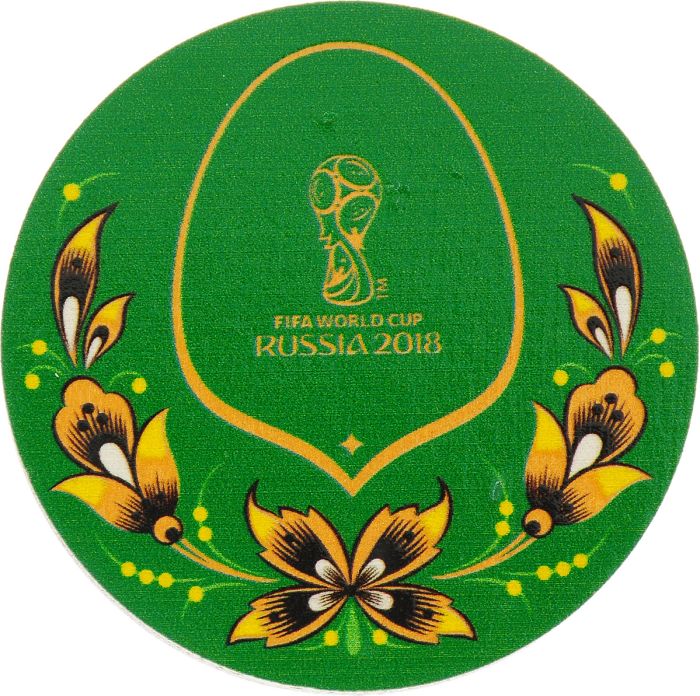 ЗНАЧОК ПЛОСКИЙ FIFA 2018 зеленый  03524000000/ТБ-4962 - купить в магазине Кассандра, фото, 4665303249622, 