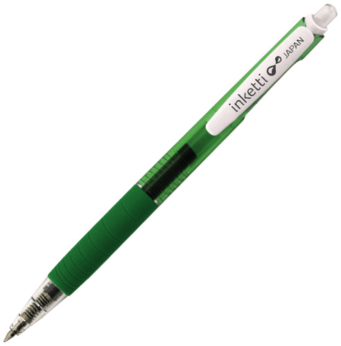 Ручка гелевая автоматическая PENAC INKETTI 0,5мм зеленая - купить в магазине Кассандра, фото, 4536111134977, 