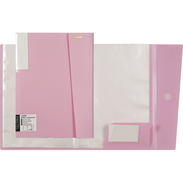 Папка 20файлов " deVente " А4 Pastel розовая, внутри файлы А3, с клапаном на липучке, пластик 0,50мм - купить в магазине Кассандра, фото, 4627149626753, 